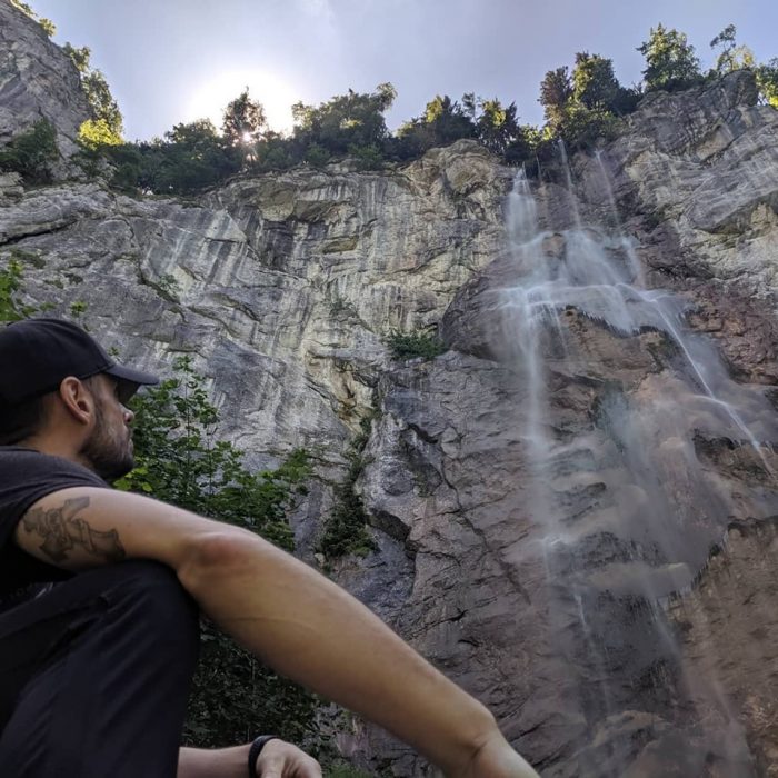 Me under waterfall in Bosnia