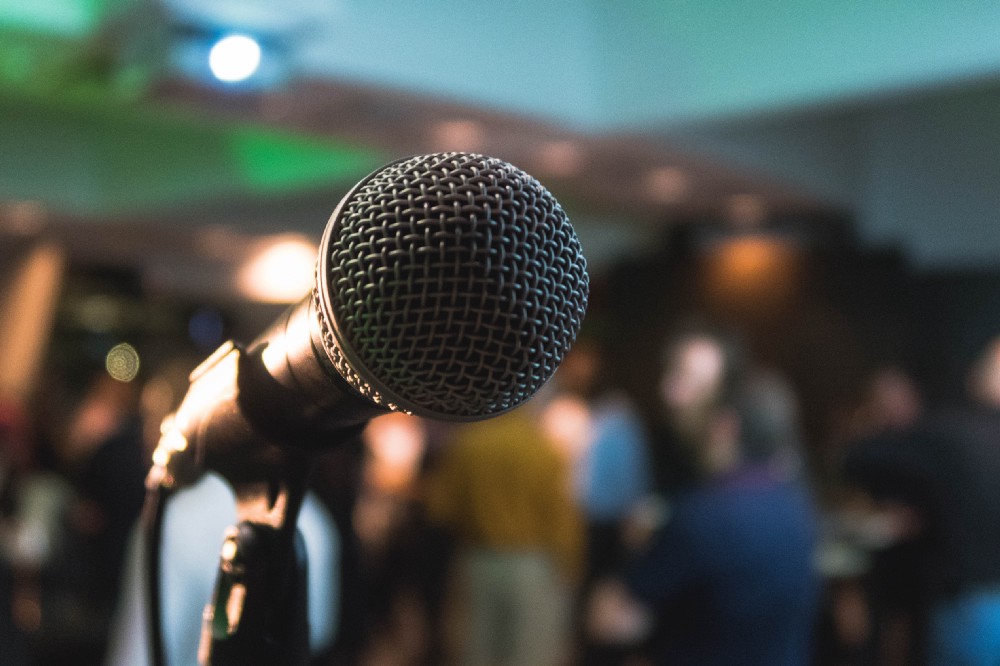 Standing on stage